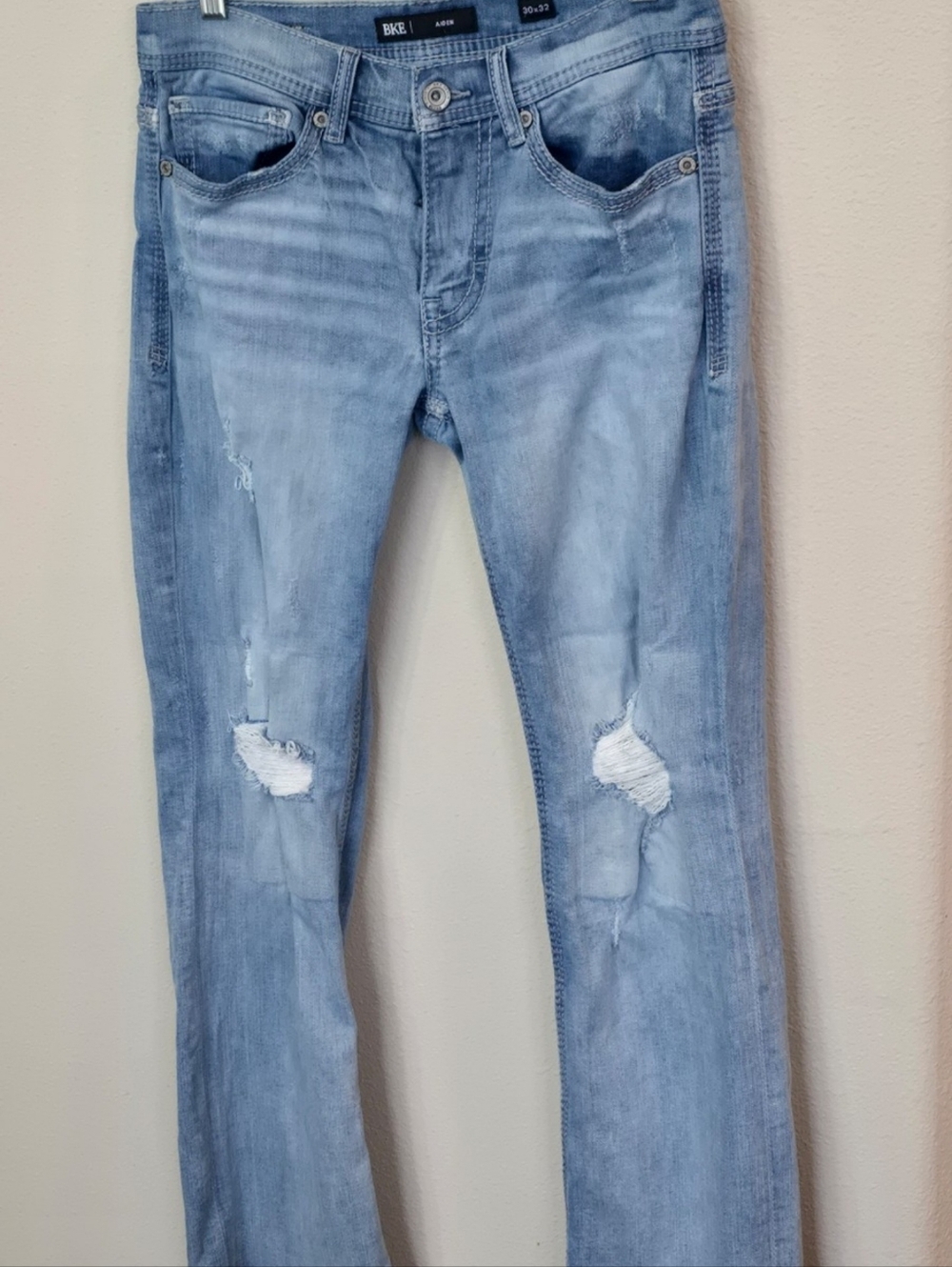 BKE Aiden Distressed Cotton Casual Denim Jeans Mens 30 x 32 - Picture 6 of 15